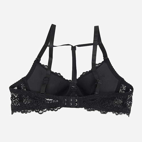 Чорний мереживний бюстгальтер з бретелями - Нижня білизна