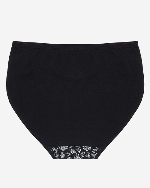 Жіночі чорні трусики з квітковими трусами з високою талією - Нижня білизна