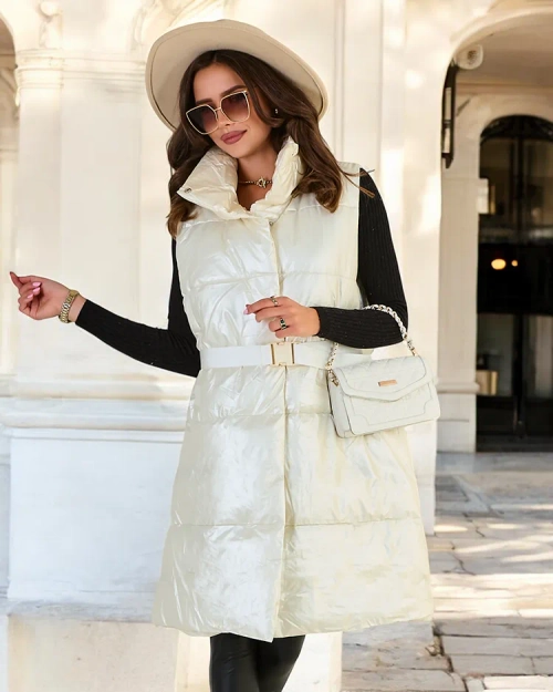 Royalfashion Довгий жіночий жилет зі шкіри
