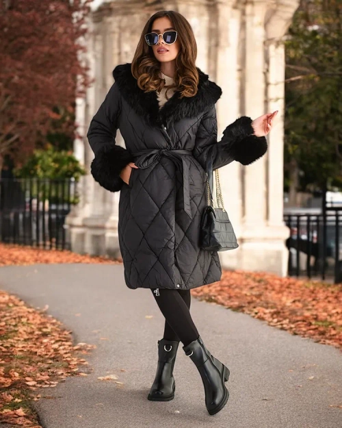 Жіноча стьобана зимова куртка Royalfashion