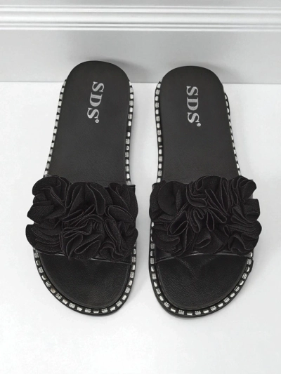 Royalfashion Dámské pantofle s plochou podrážkou Flora Verde