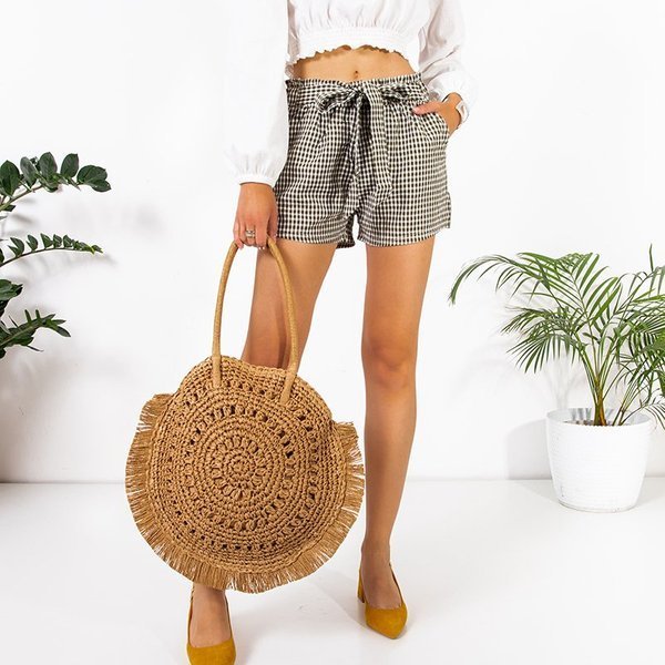 Dámské zelené kárované kraťasy - Oblečení