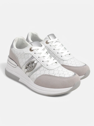 Dámské sneakersy Melania Bianca na klínku 6 cm ekologická kůže