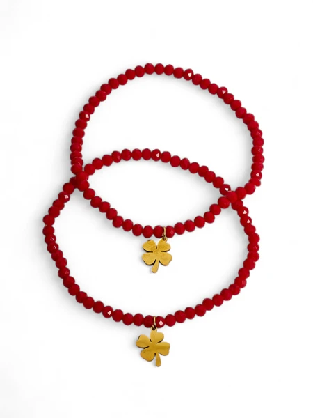 Royalfashion Dva dámské náramky s přívěskem čtyřlístku