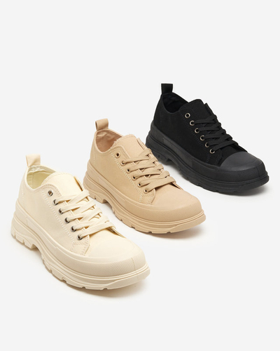 OUTLET Béžové dámské sportovní tenisky Ohema - Obuv