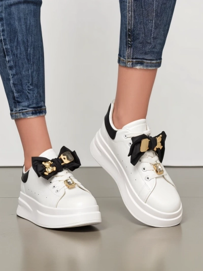 Royalfashion жіночі платформені кросівки з бантом Genimma