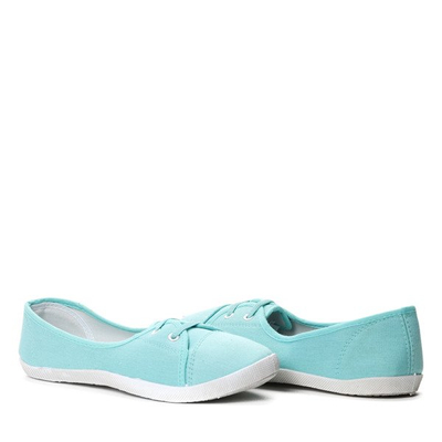 Miętowe tenisówki typu slip on - Obuwie