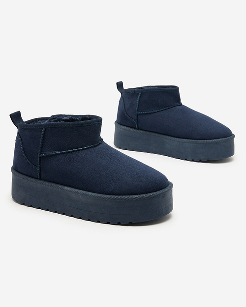 Royalfashion Navy blue короткі жіночі черевики a'la снігоступи Teritsi