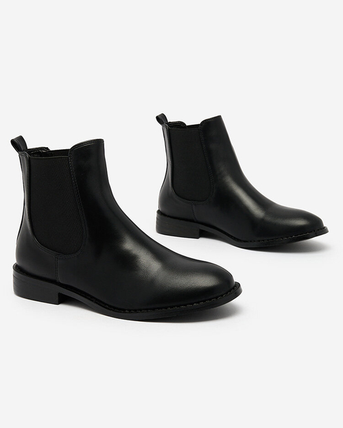 Royalfashion Чорні жіночі черевики a'la sztyblety з прикрасами Ederte