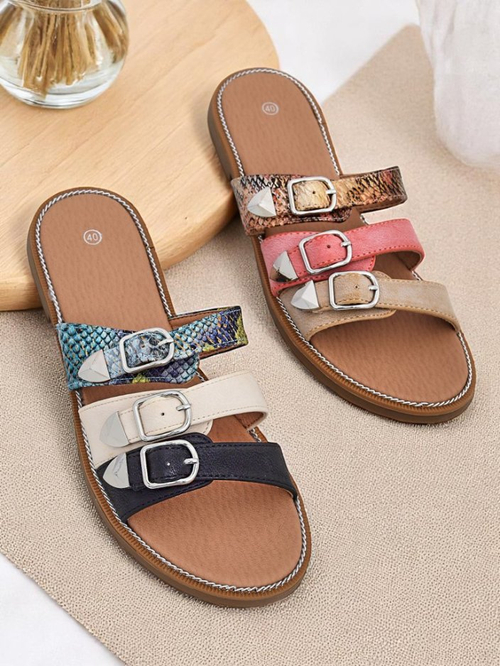 Royalfashion Жіночі шльопанці на плоскій підошві Snake Chic