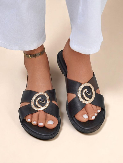 Royalfashion Dámské pantofle na ploché podrážce Golden Step