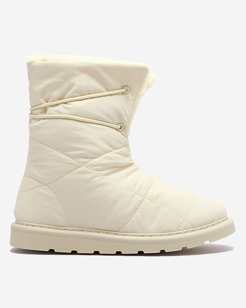 Бежеві жіночі черевики а-ля снігоступи Amirfu- Взуття