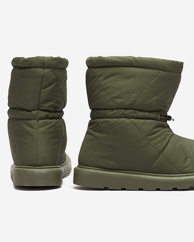 Темно-зелені жіночі утеплені черевики a'la snow boots Kaliolen - Взуття
