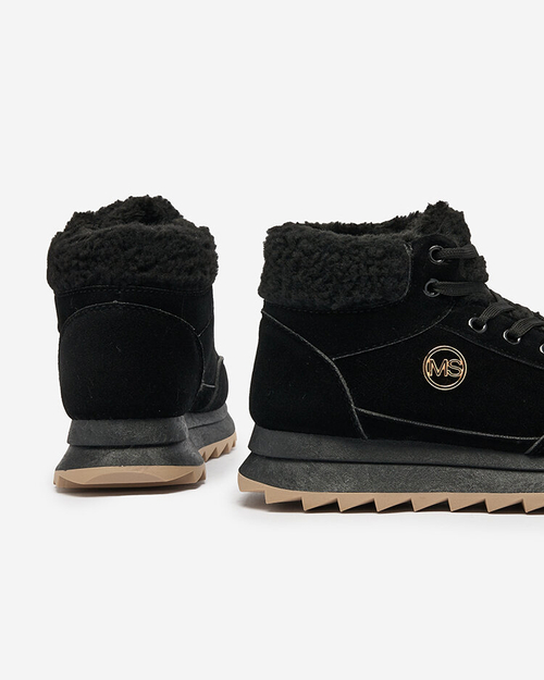 Royalfashion Жіночі утеплені спортивні черевики чорного кольору Cerrto