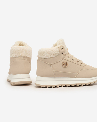 Royalfashion Жіночі утеплені спортивні черевики бежевого кольору Cerrto