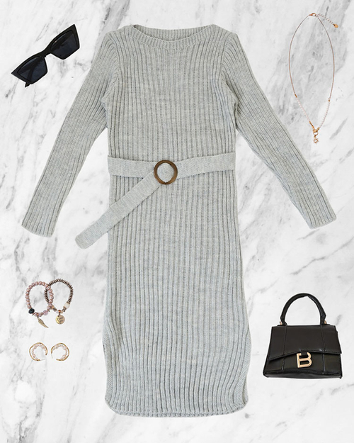 Жіноча сукня-светр Royalfashion Grey