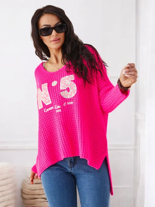 Royalfashion акриловий в'язаний светр для жінок з написами