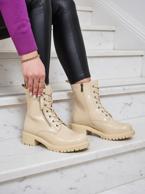 Royalfashion Бежеві жіночі черевики Seddaga з екошкіри