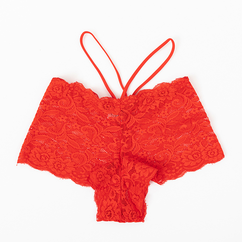 Червоні жіночі мереживні трусики