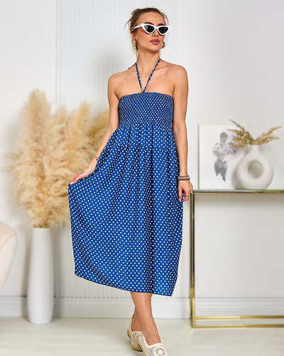 Royalfashion Dámské puntíkované šaty ke kolenům