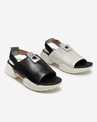 Černé dámské sandály z ekokůže Pueshi - obuv