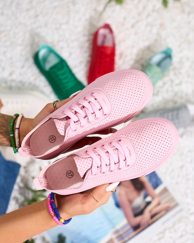 Royalfashion Рожеві жіночі ажурні теніски Salomp