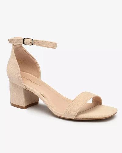 Royalfashion Béžové dámské sandály na podpatku Xeteri