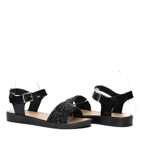 sandałki zdobione cyrkoniami Maxine- Obuwie