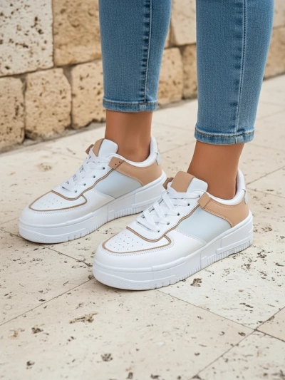 Dámské tenisky Aristea Azzurro z eko-kůže na ploché podrážce 4 cm