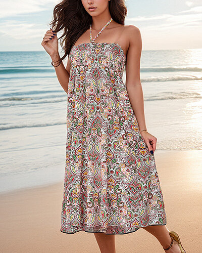 Royalfashion Dámské midi šaty s potiskem