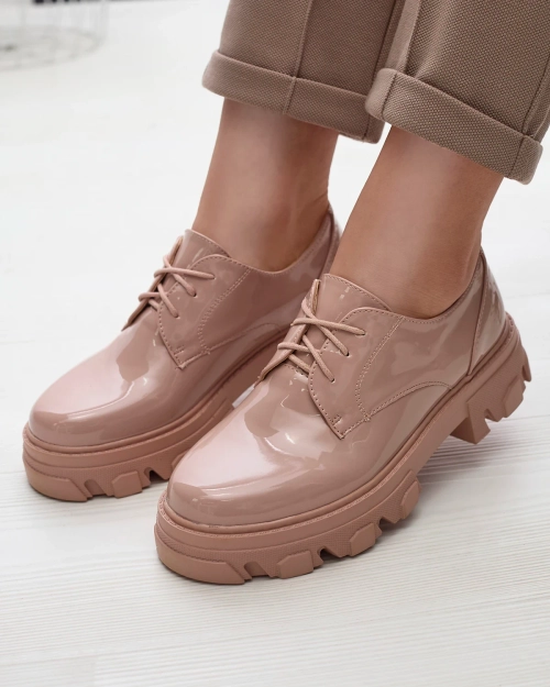 Рожеві лаковані жіночі напівчеревики Delgor- Footwear