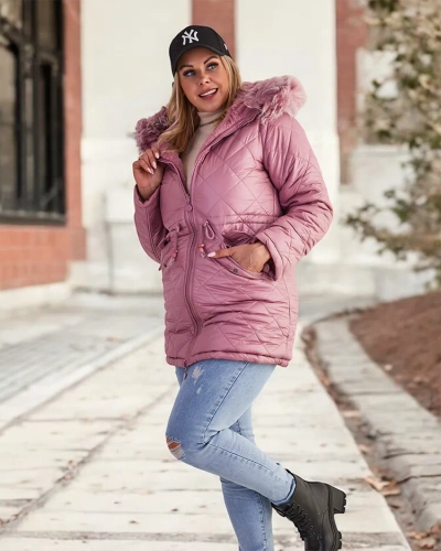 Royalfashion Dámská prošívaná bunda v růžové barvě