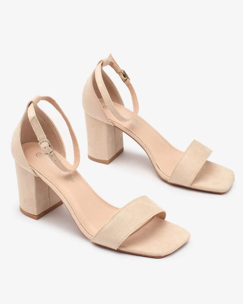 Royalfashion Жіночі босоніжки на низькому ходу бежеві Helrem