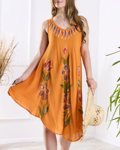 Помаранчеве жіноче візерункове покривало на ліжко з принтом - Одяг