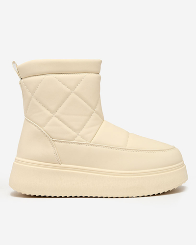 Royalfashion Béžové dámské boty a'la snow boots Kacecica