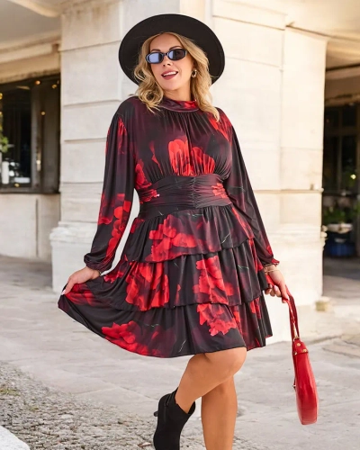Dámské koleno-délka šaty Royalfashion s potiskem