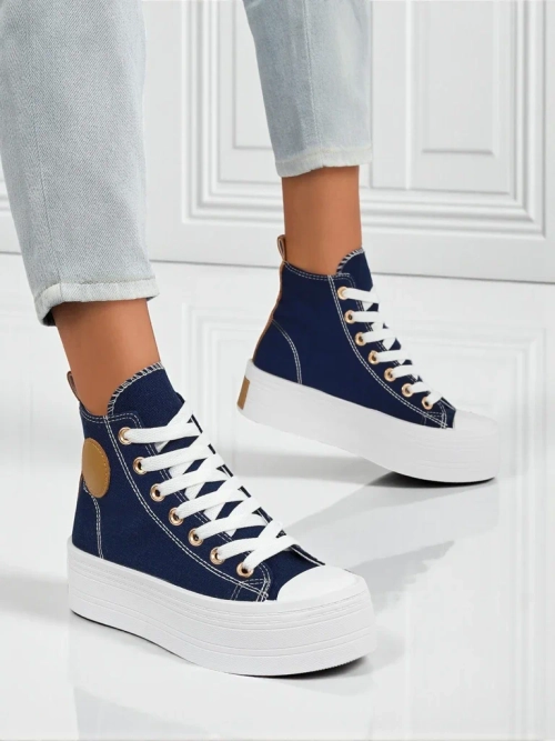 Adelina Capri Гранатові Жіночі Кеди на Плоскій Платформі 4,5 см