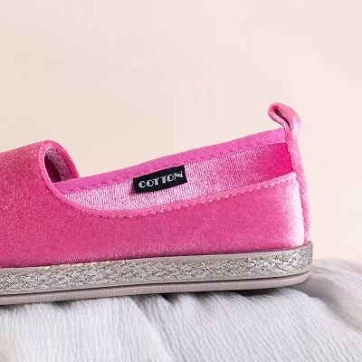 OUTLET Dětské růžové espadrilky a'la velur Lumus - boty