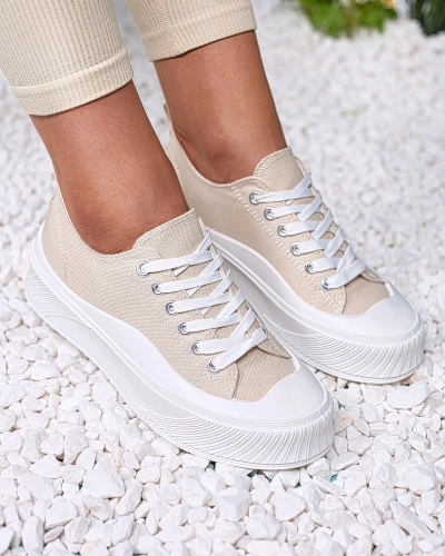 Royalfashion Бежеві спортивні кросівки на платформі Luceri