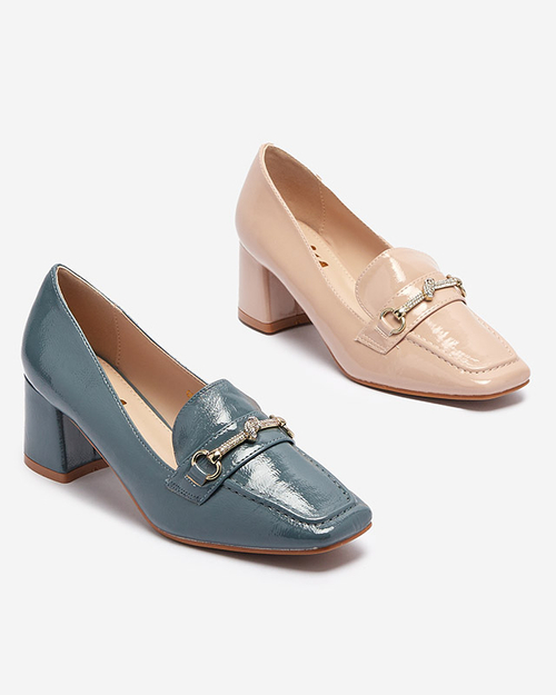 Лаковані жіночі туфлі-мокасини кольору nude Welmok- Взуття