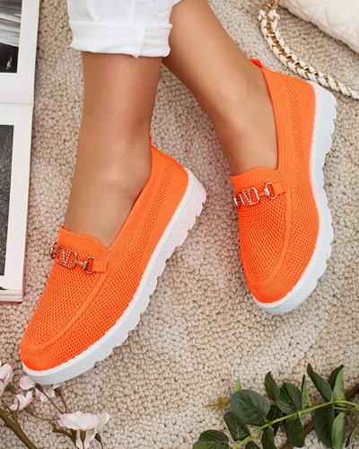 Royalfashion Dámské látkové mokasíny se zlatým zdobením Erticae