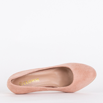 Klasické pudrové lodičky na podpatku Hikka - Obuv