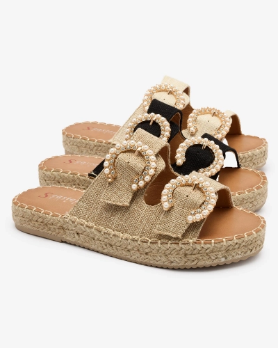 Шльопанці Royalfashion Чорні жіночі з орнаментом Ledude