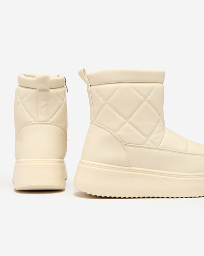 Royalfashion Béžové dámské boty a'la snow boots Kacecica