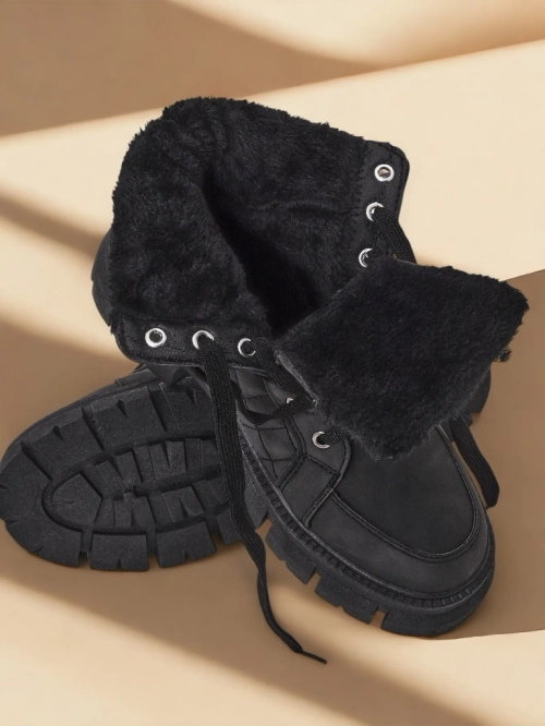 Royalfashion Чорні жіночі утеплені черевики-трапери Hogenaf