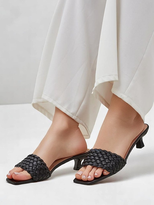 Сандалі Callista Nero – Чорні жіночі шпильки з екологічної шкіри, літо