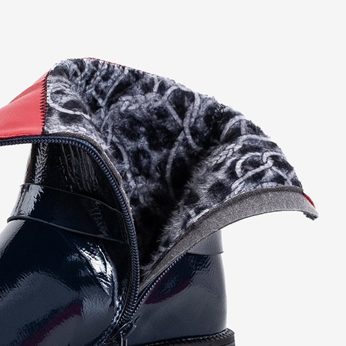 Дитячі темно-сині лаковані черевики Miusu - Взуття