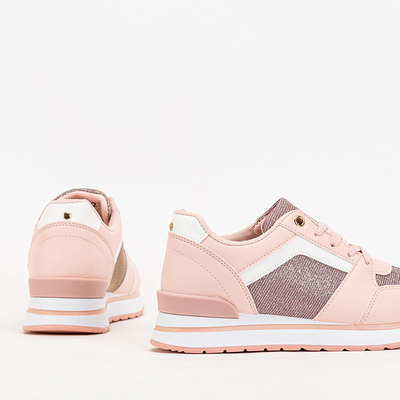 Růžové dámské sportovní tenisky se třpytkami Berilan - Obuv