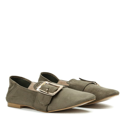 Zelené mokasíny s tryskami a přezkou Lucca - Obuv 1