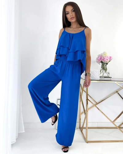 Жіночий комплект Royalfashion темно-синій з воланами